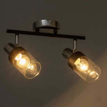 Lamp "Masumi" 2x60W E14 black/chrome 47.5x10x20cm-2