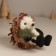 Decor "Hedgehog with a spruce branch and a bow on the head" 12x10x14 cm