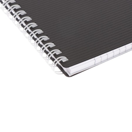 Notepad A6, 80 sheets of a cage, on the row of Velvet black, plastic cover, microperciet-1