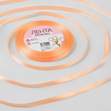Satin tape, 6 mm × 23 ± 1 m, color peach No. 124
