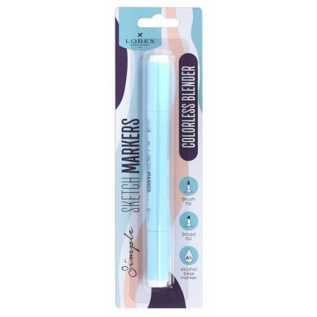 Lorex "Simple" art blender marker, bilateral, tip: brush (1.0 mm) and beveled (6.0 mm), alcohol