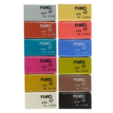 A set of plastic - polymer clay, Leather -Effect (with skin effect), 12 colors of 25 g-4