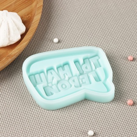 Silicone form “You are our hero”, 8 × 6.7 × 1 cm, turquoise color-2