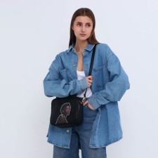 Women's bag over the shoulder Textura, small, black color
