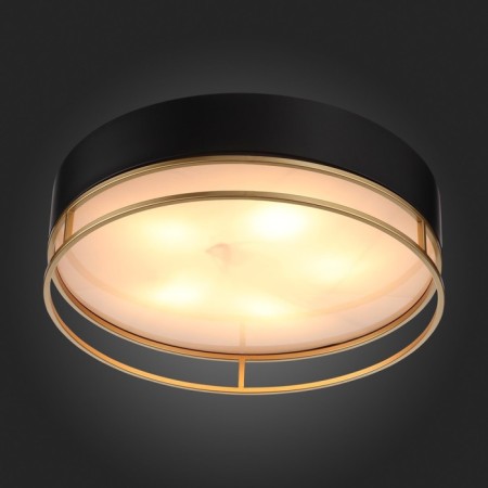 Ceiling lamp ST LUCE. SL1127.432.05. Chodo. 5x40 watts, E27, 60x60x18 cm, black color, matte gold-2