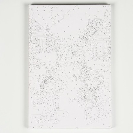 New Year's picture on numbers on canvas with the subframe "New Year! Winter fun ", 20 x 30 cm-1
