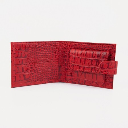 Women's wallet on the button, red color-2