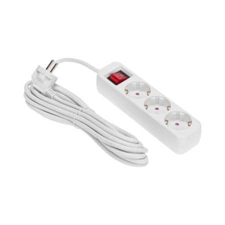 Extension cord Standard 3 nests, 5m, 3x1.0mm², s/h, with a switch, white rexant-1