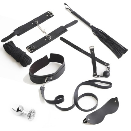 Erotic bdsm set of oka-hpki, black, 8 items