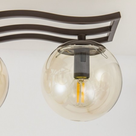 Ceiling chandelier Citilux "breeze" CL106235, 49x15x23 cm, 3x60W, E14, brown color-9