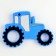 Silicone teether for teeth "Tractor", blue color