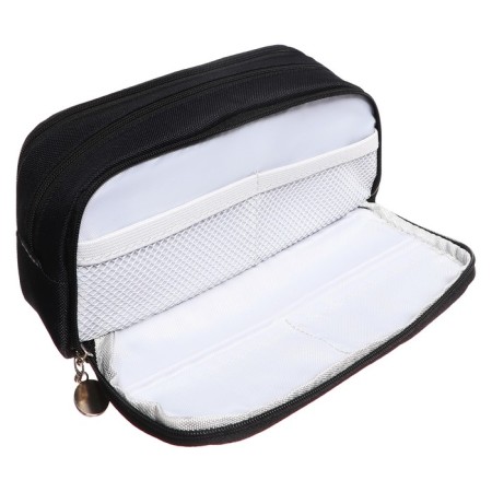 School pencil case on a zipper 3-section, black-4