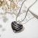 Pendant "Heart" marmalade, the color is transparent-black in silver, 40 cm