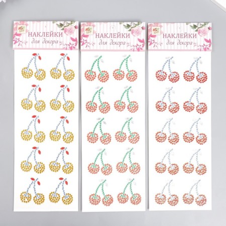 Sticker of rhinestones "Cherry" MIX 32x10.5 cm