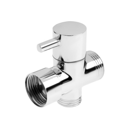 Zein Z744 divertress, for the mixer, brass body, with a round nut, color chromium