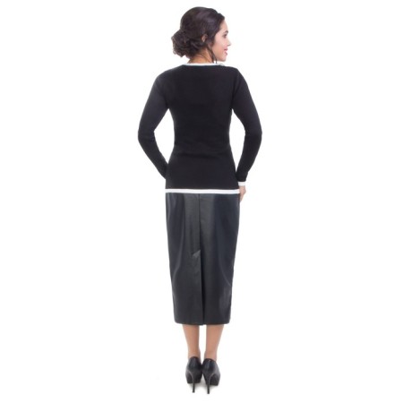 Women's skirt, size 42, black color-7