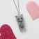 Children's pendant "chosen" kitten, gray color in silver
