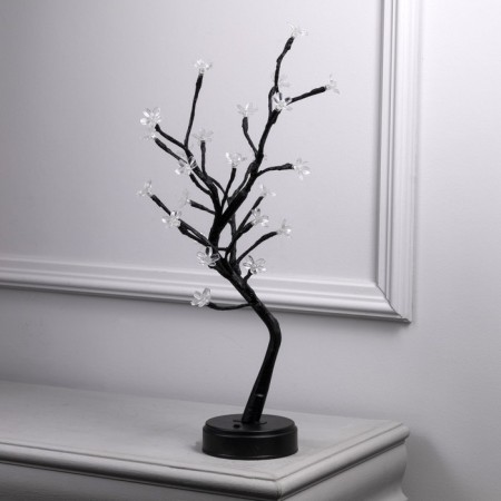 LED bush "Flowers" 45 cm, 24 LED, constant glow, AAX3 batteries (not complete), USB, glow warm white-1