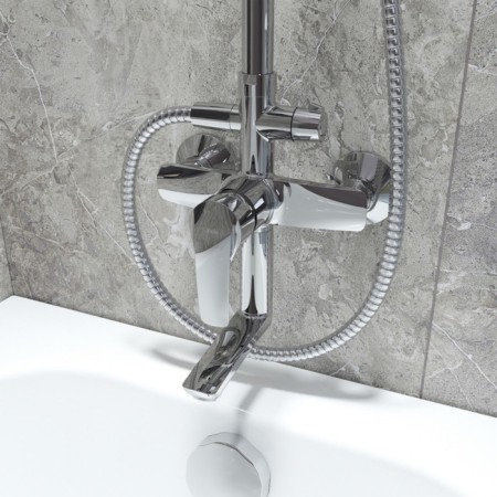 Shower system IDDIS RAY RAYSB3FI06, tropical shower, shower, brass, chromium-2