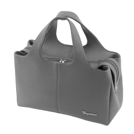 Bag women, genuine leather, gray 36x10x33 cm