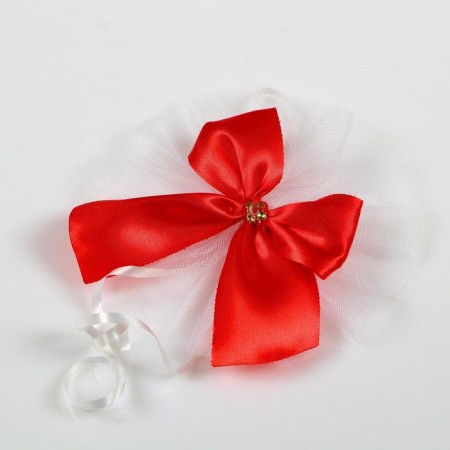 Bows on the handles of a wedding car, 4 pcs., Reds-2
