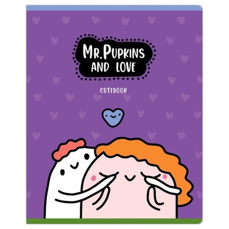 Notebook 48 sheets in the Meshu Mr. Pupkins, cover coated cardboard, twin-lak + selective UV-lak, OFSET block, mix-6