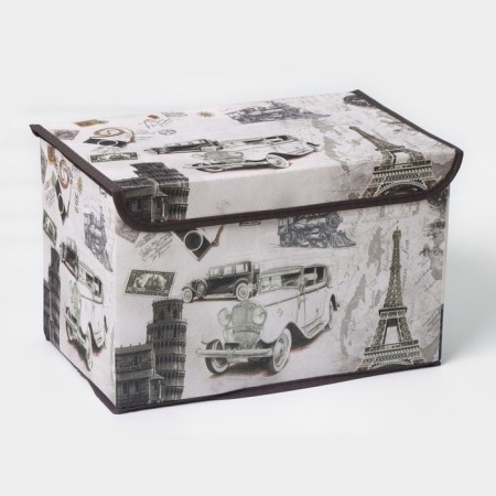 Stellyer box for storage with a lid "Country", 38 × 25 × 25 cm, design mix