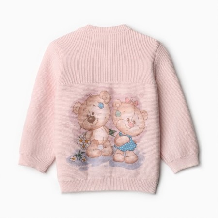 Knitted costume (jumper, trousers), pink color, height 74-3