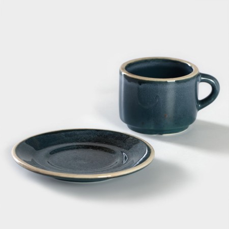 Coffee steam porcelain BLU REATTIVO, cup 80 ml, saucer d = 6 cm-1