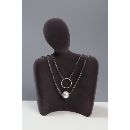 Bust for jewelry "Silhouette", 13 × 7 × 20 cm, h = 20 cm, phlock, color gray-6