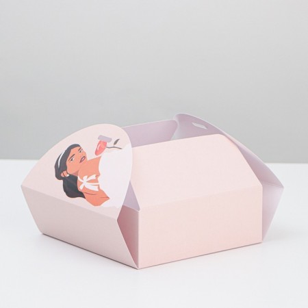 Box Gift team, packaging, "Girl", 16 x 16 x 6 cm-5
