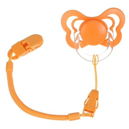 Nipple - orthodontic dummy, silicone, +6 months, with the holder Orange color-7