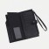Men's purse on the button, a department for bills, for maps, for coins, black color