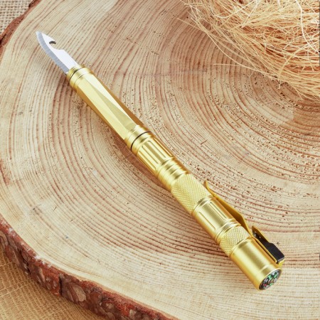 Hand-glass pen with whistle and knife 16cm-1