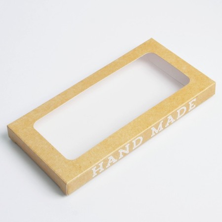 Chocolate box, confectionery packaging, “Hand Made”, with a window, 17.3 x 8.8 x 1.5 cm-2