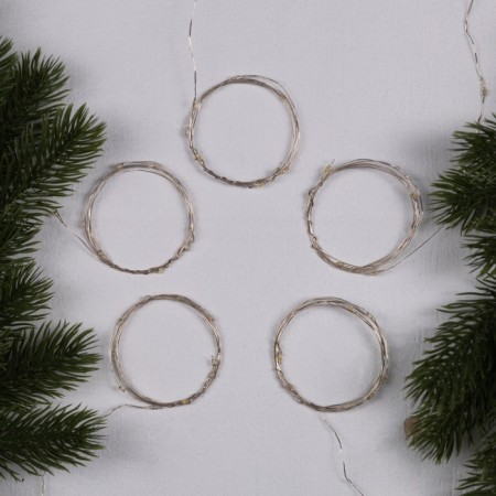 Set of garlands "Thread" 1 m Rosa, IP20, silver thread, 10 LED, glow of multi, 3 modes, AG13x3, 5 pcs.-1