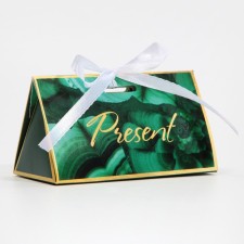Bonbonnier box, gift packaging, “malachite”, 10 x 5.5 x 5.5 cm