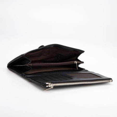 Women's wallet on the button, black color-2