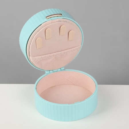 Stand for the Ring "Portable Casket", Circle, 7 stripes, 9 × 9 × 5.5 cm, blue color-4