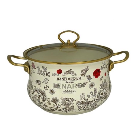 Lenardi pan "Bird's courtyard", with a lid, d = 24 cm, 5 liters