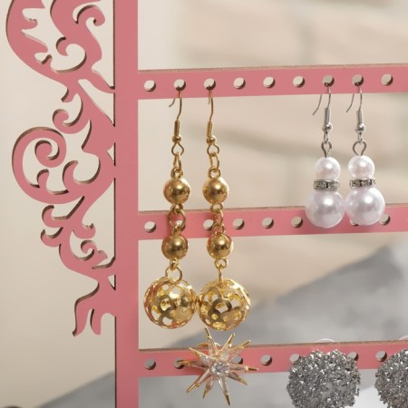 Top for jewelry "monogram" 14 × 14 × 24 cm, thickness 3 mm, pink color-1
