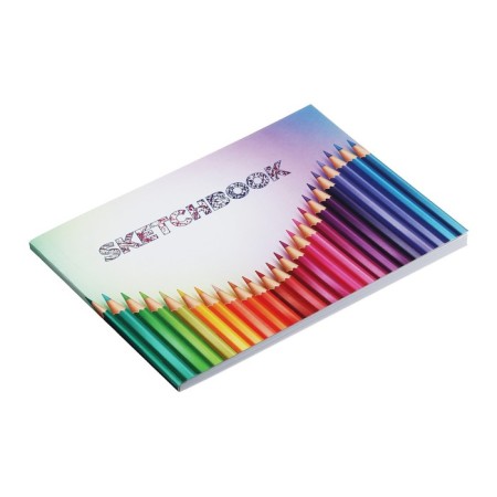 A5 sketchbook, 40 sheets on the gluing on the short side of "multi -flow", cover coated cardboard, block 100 g/m²-1
