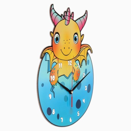 Watching clock, series: children's, "dragon", smooth move, 29 x 37.5 cm-1