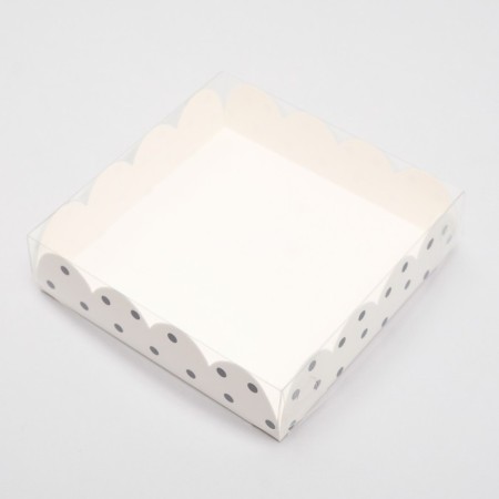 Box for cookies "peas", white, 12 x 12 x 3 cm