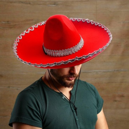 Carnival hat "Sombrero", red color