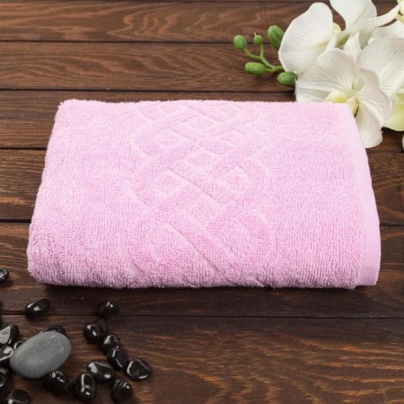 Tmachry jacquard Plait, size 50x90 cm, 360 g/m2, pink color