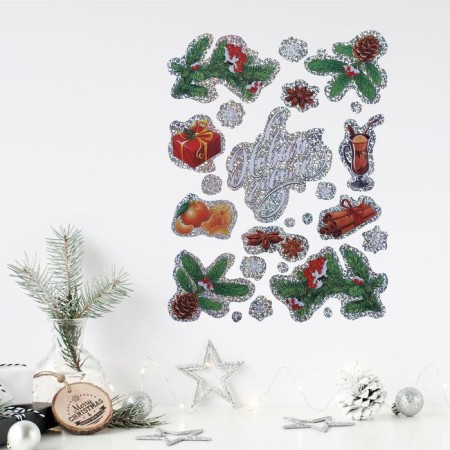 Interior sticker - Holography "New Year's mood", 21 x 33 cm, New Year-2