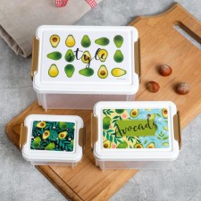 Avocado containers set, 130 ml, 360 ml, 780 ml