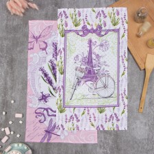 A set of towel cuisines. Lavender Dolyana 35x60 cm - 2pcs, 100% HL