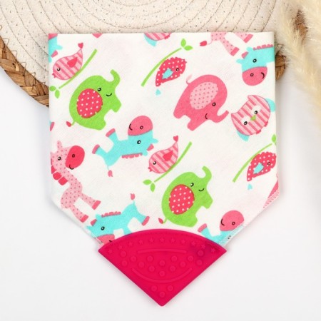 Bandana Bibslate Bibslate/Snoby for feeding, waterproof with a teetker on a button, pink color, mix-1